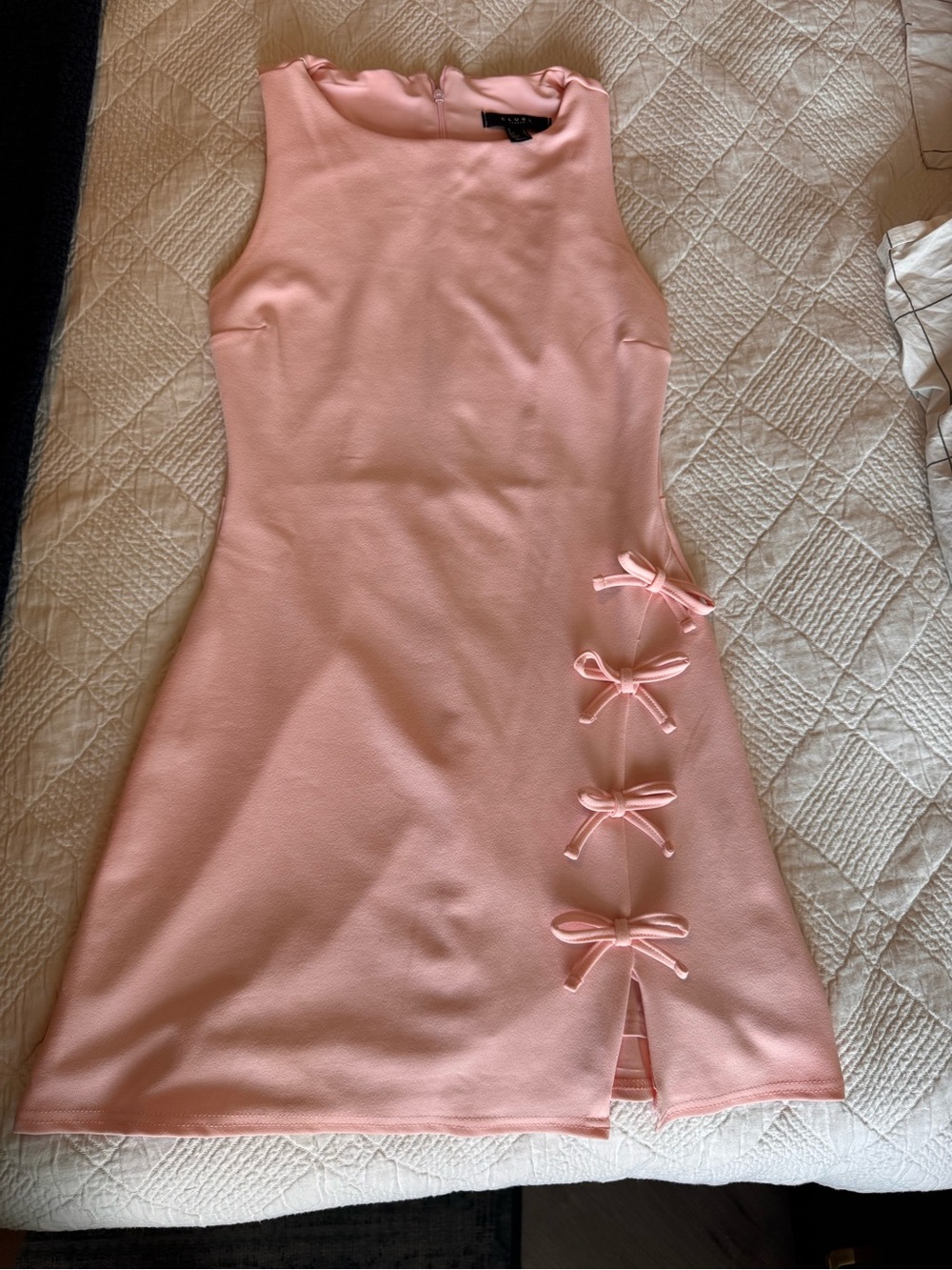 Club L London Pale Pink Sleeveless Midi Dress with Side Bows - Picture 2 of 12